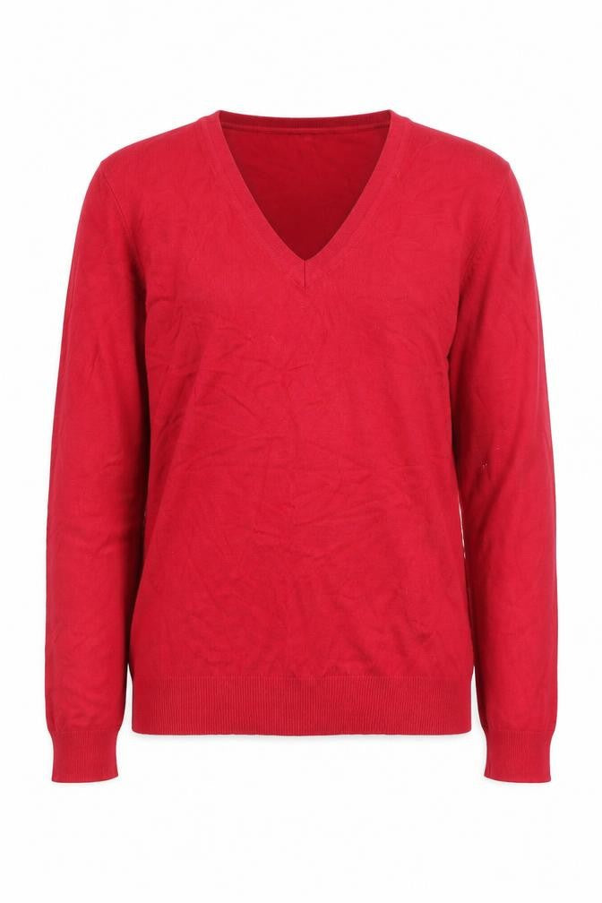 Kettlewell Men's Red V-Neck Slim Fit Pullover Jumper Size M