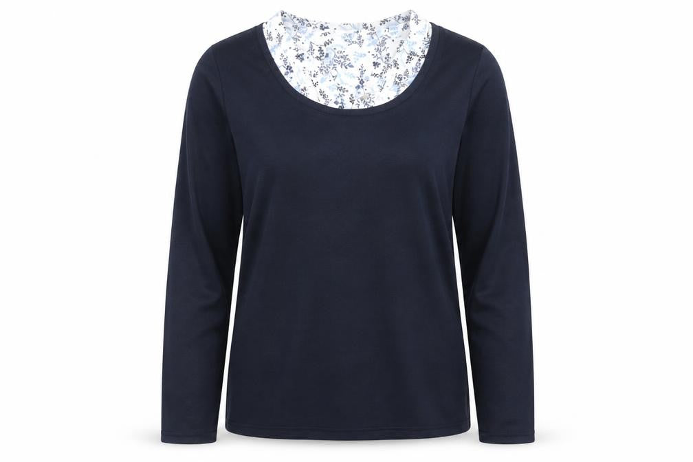 ISLE Essentials Women's Navy Blue Scoop Neck Pullover Jumper Size 10-12