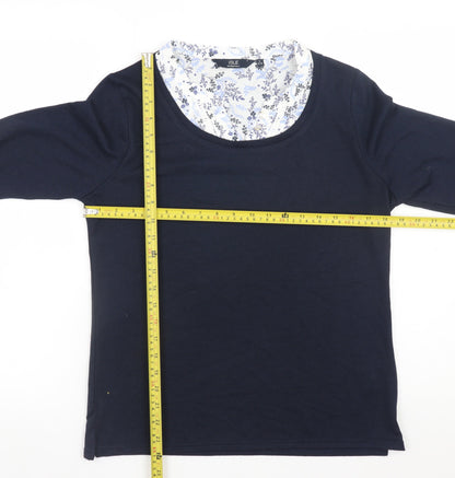 ISLE Essentials Women's Navy Blue Scoop Neck Pullover Jumper Size 10-12