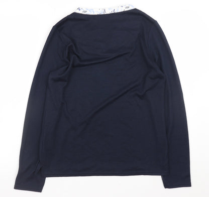 ISLE Essentials Women's Navy Blue Scoop Neck Pullover Jumper Size 10-12