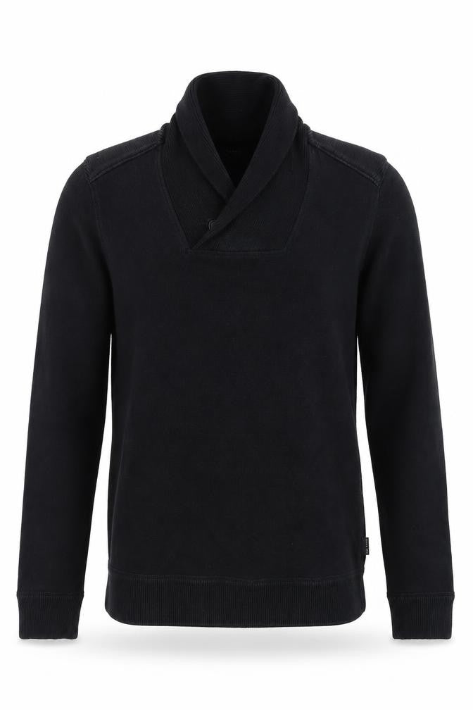 Ted Baker Men's Black Shawl Collar Cotton Blend Jumper Size M