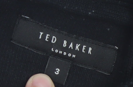 Ted Baker Men's Black Shawl Collar Cotton Blend Jumper Size M