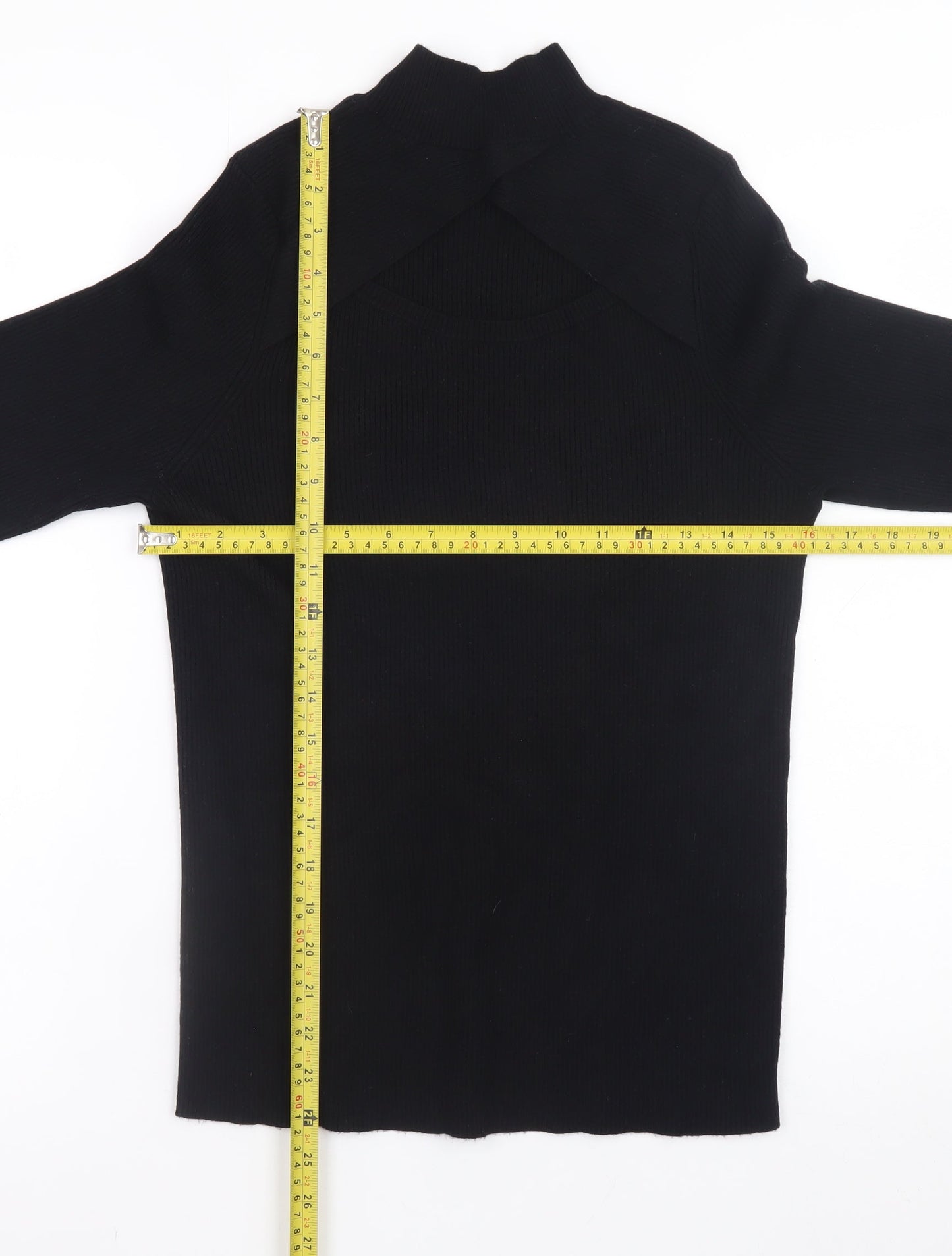 F&F Women’s Black Mock Neck Long Sleeve Pullover Jumper L
