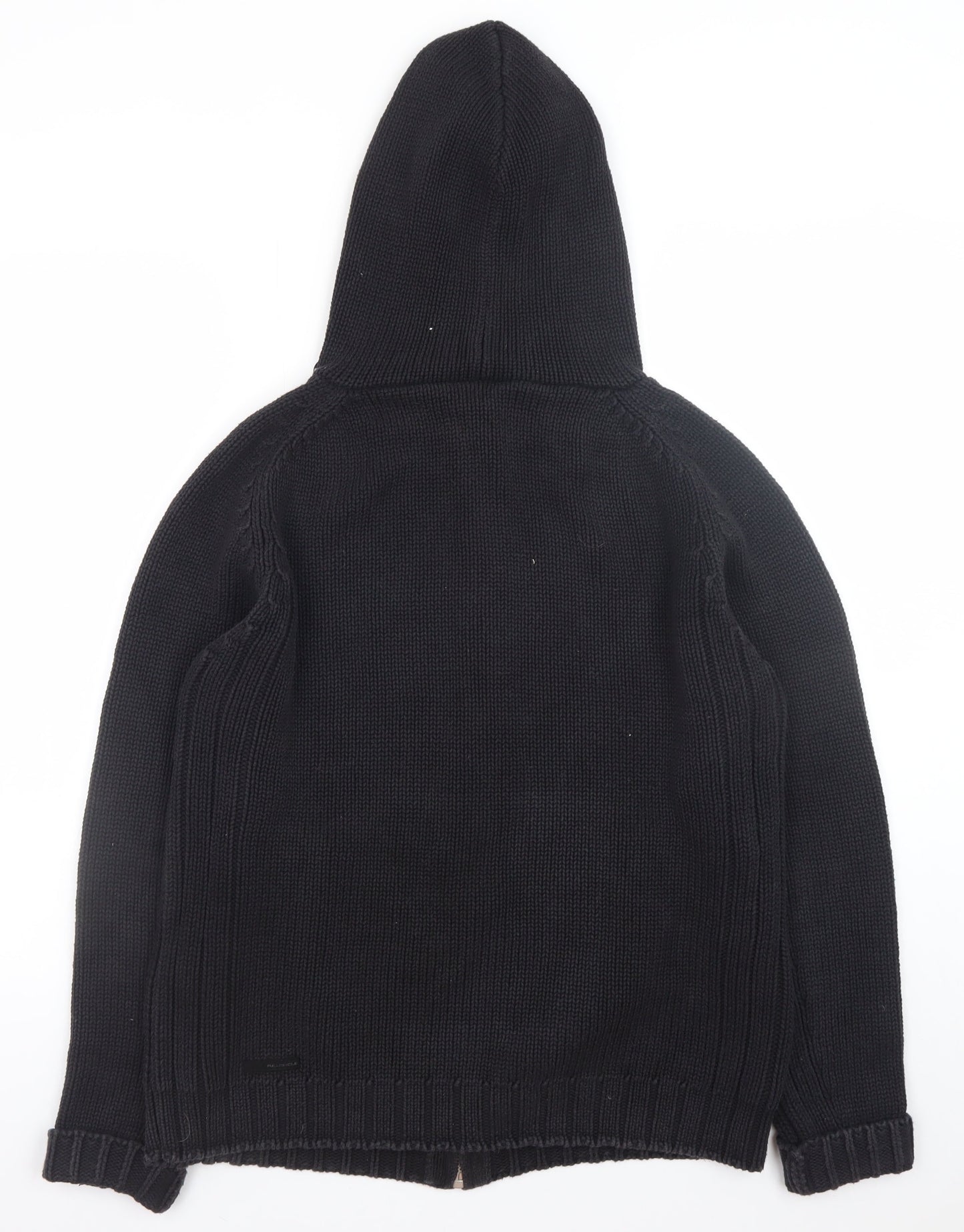 Full Circle Men's Black Cotton Hooded Full Zip Jumper Size L