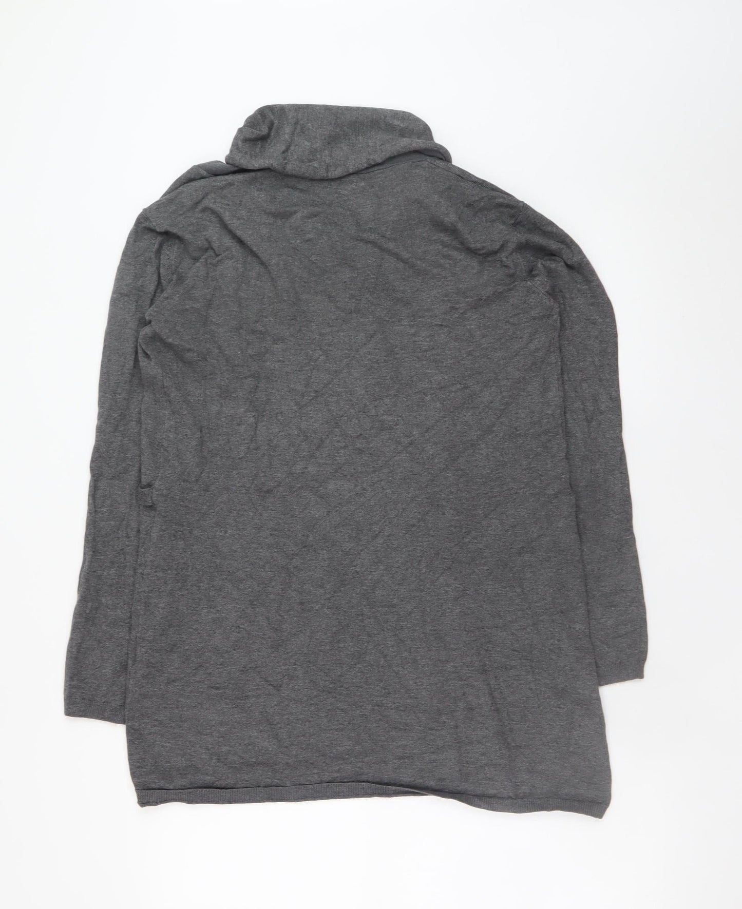Zara Women Grey Knit Belted Cardigan Size 12