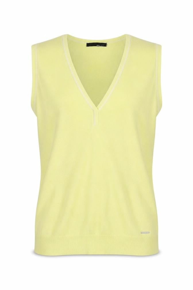 Brax Golf Men's Yellow Sleeveless V-Neck T-Shirt M Viscose Blend