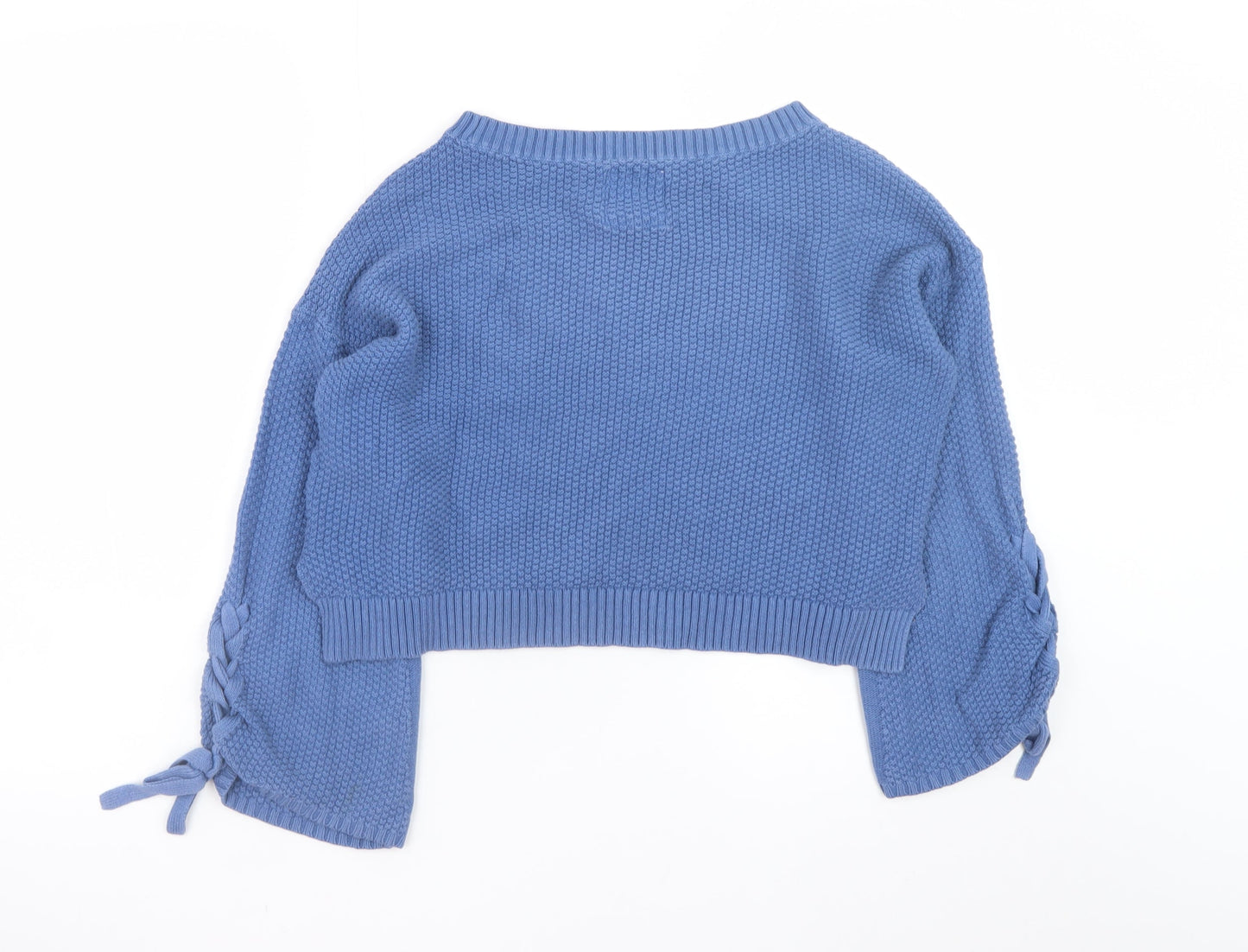 Hollister Womens Blue Cotton Chunky Knit Crew Neck Jumper S