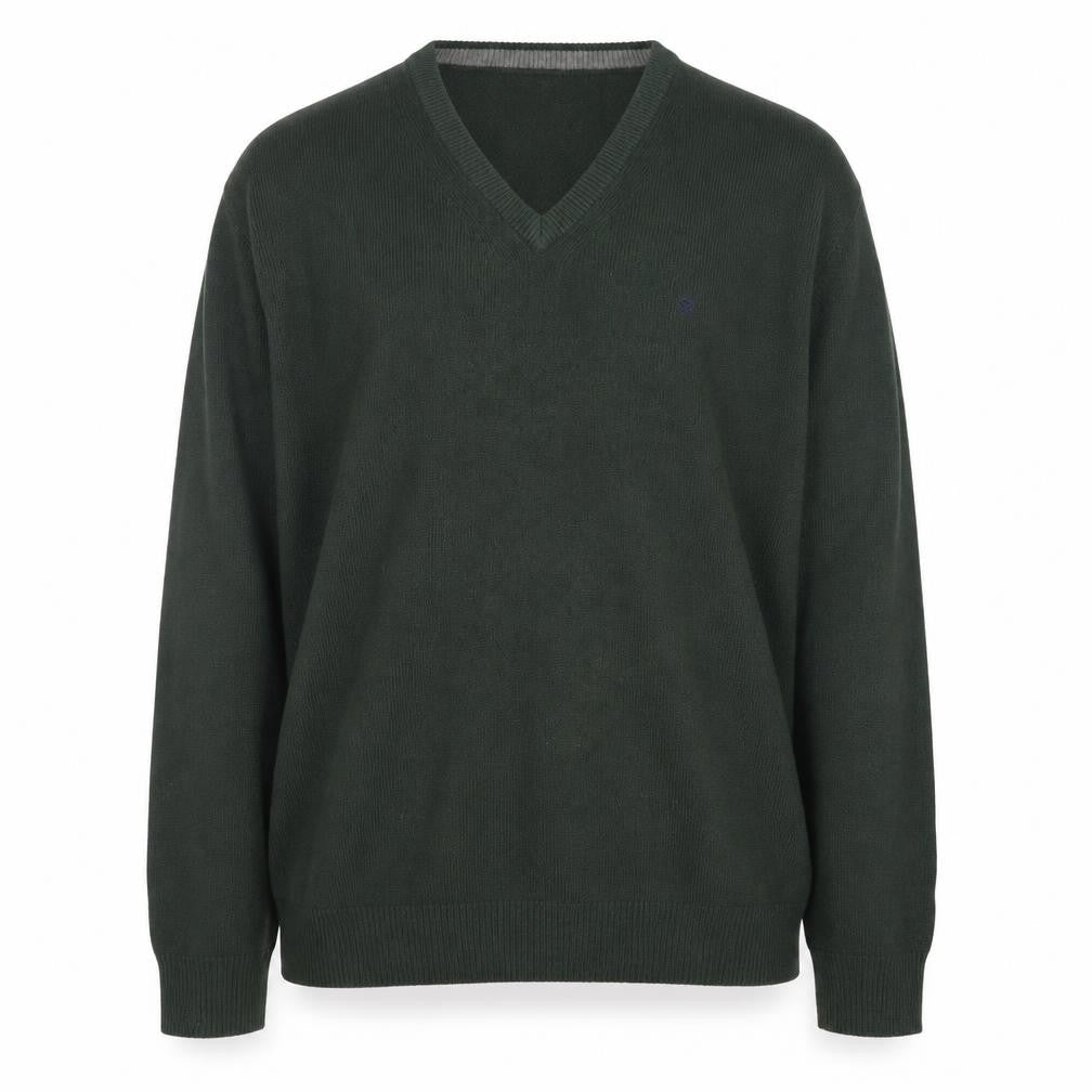 Hackett London Men's Green Wool V-Neck Pullover Jumper 2XL