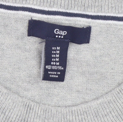 Gap Mens Grey Cotton Crew Neck Pullover Jumper Size M