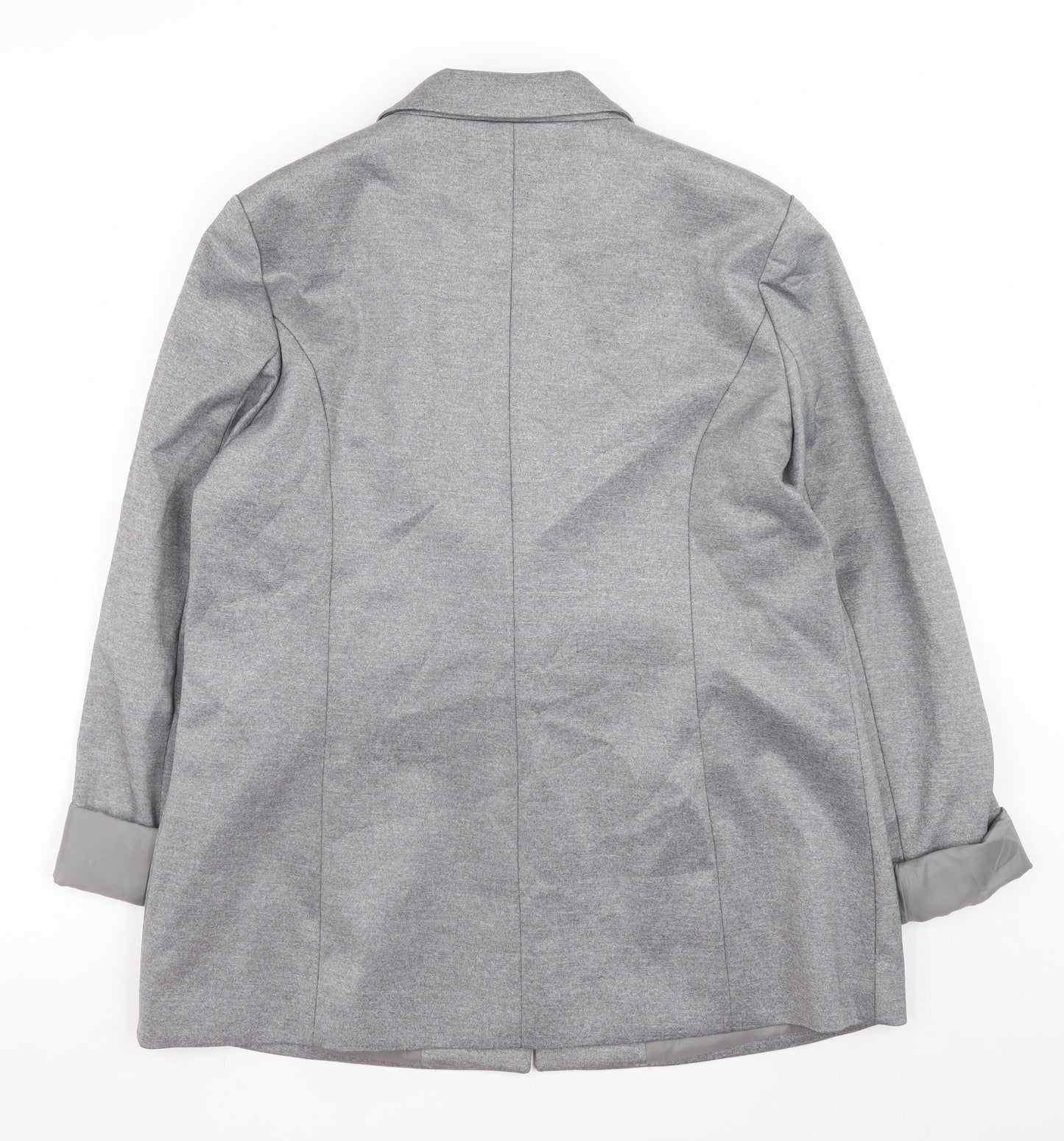 Oasis Women’s Grey Blazer Jacket UK 16 Lined Single-Breasted Workwear