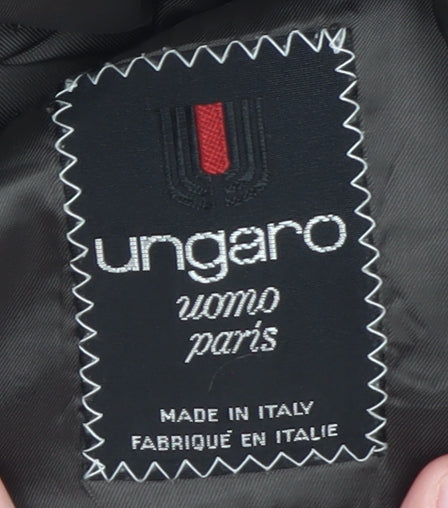 Ungaro Uomo Paris Mens Black Wool Blazer Jacket 40R Classic Fit