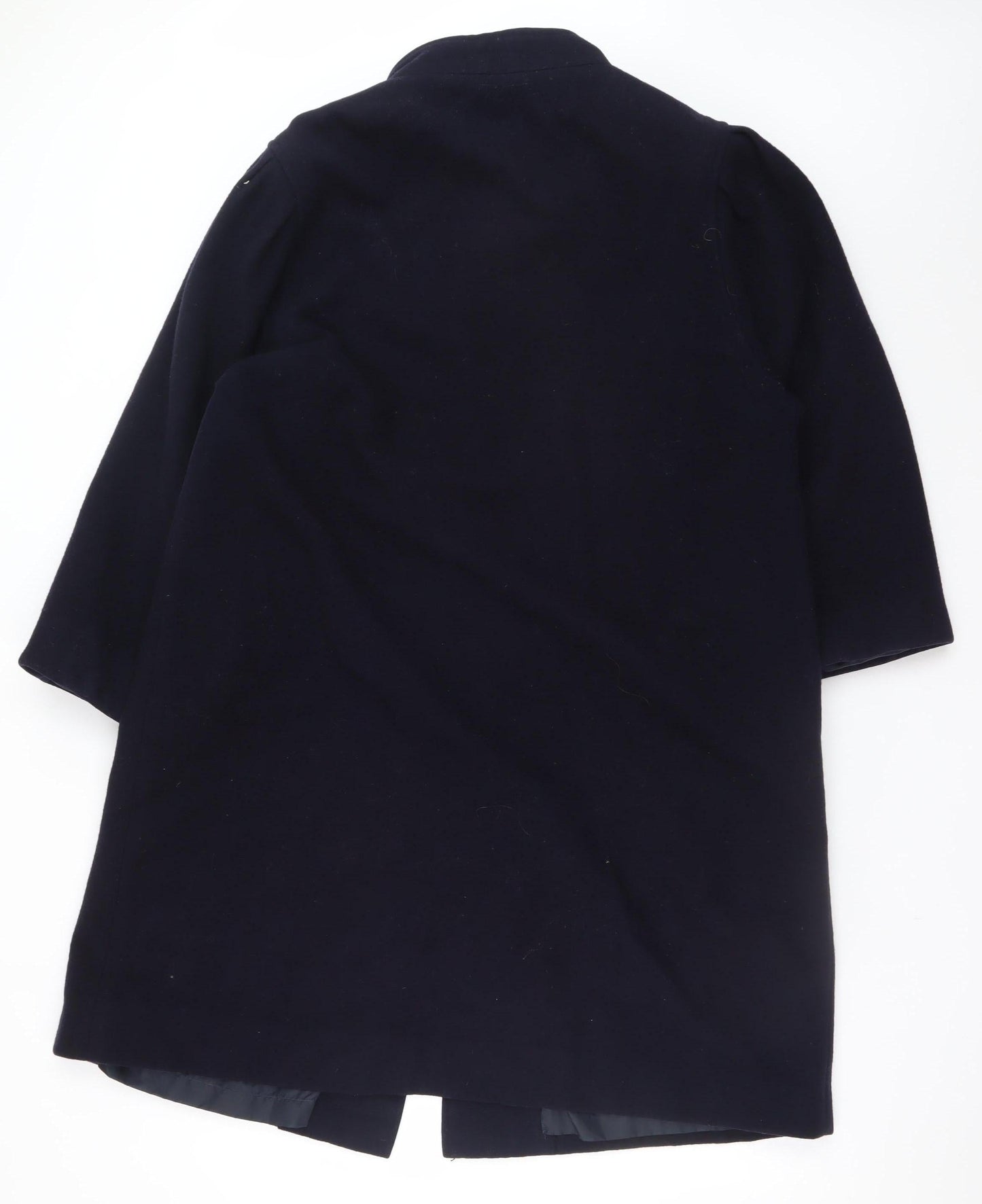 Debenhams Women’s Navy Wool Coat Size 16 Long Buttoned Classic Style