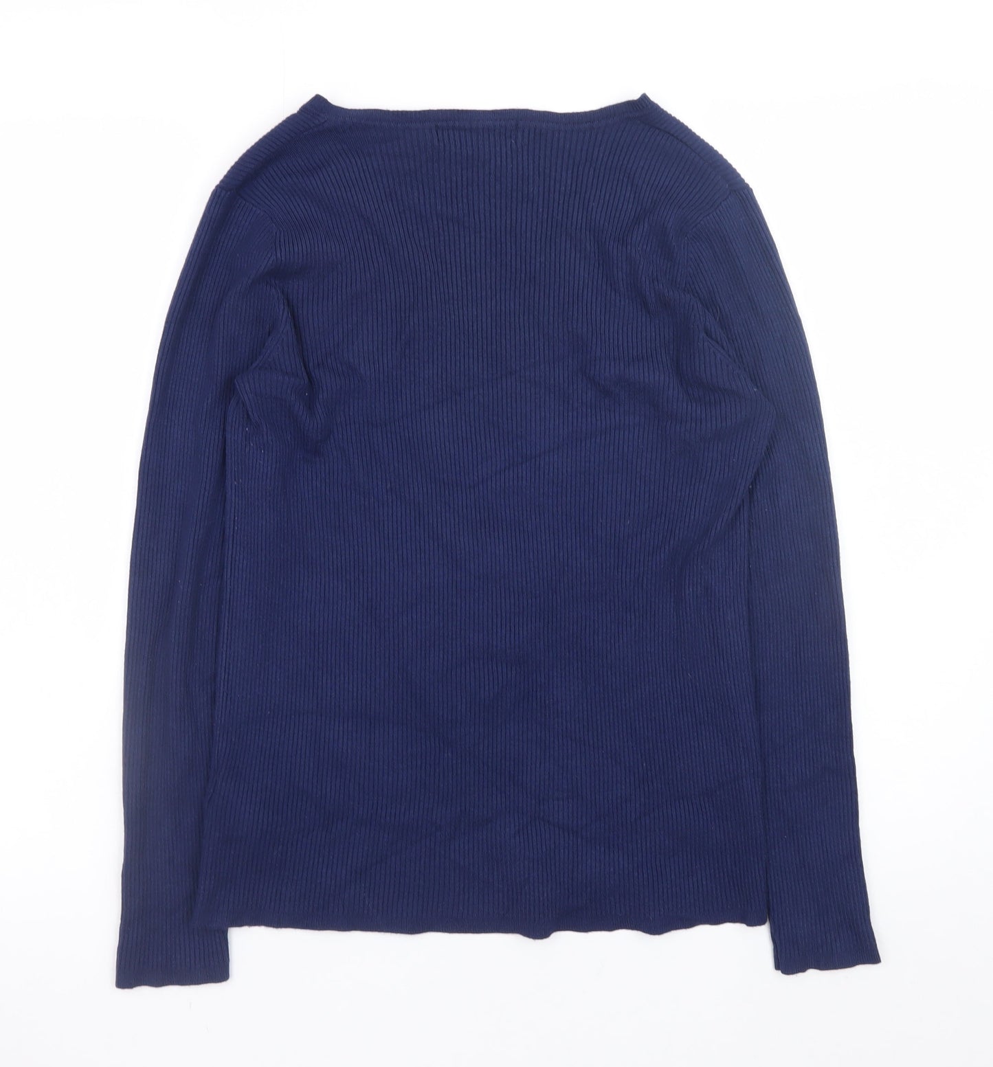 Marks and Spencer Women’s Blue V-Neck Long Sleeve Pullover Jumper UK 16
