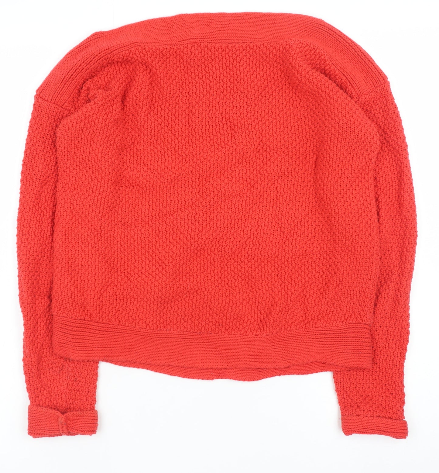 Lauren Ralph Lauren Women Red Cotton Knit Jumper Size S Classic Pullover