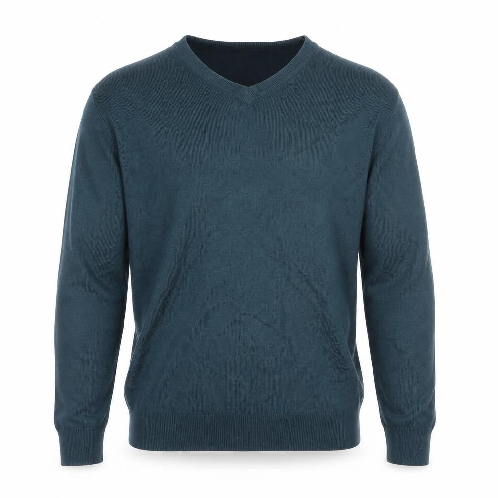 James Pringle Men's Green V-Neck Acrylic Pullover Jumper M