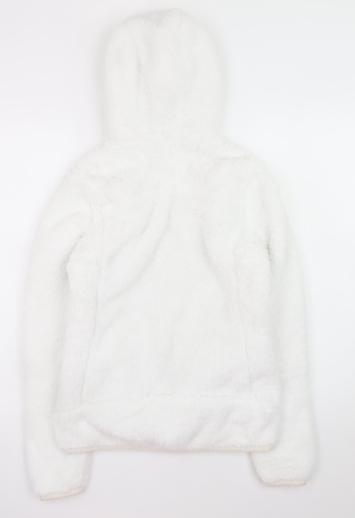 Decathlon Women's White Full Zip Hooded Fleece Hoodie Size Small