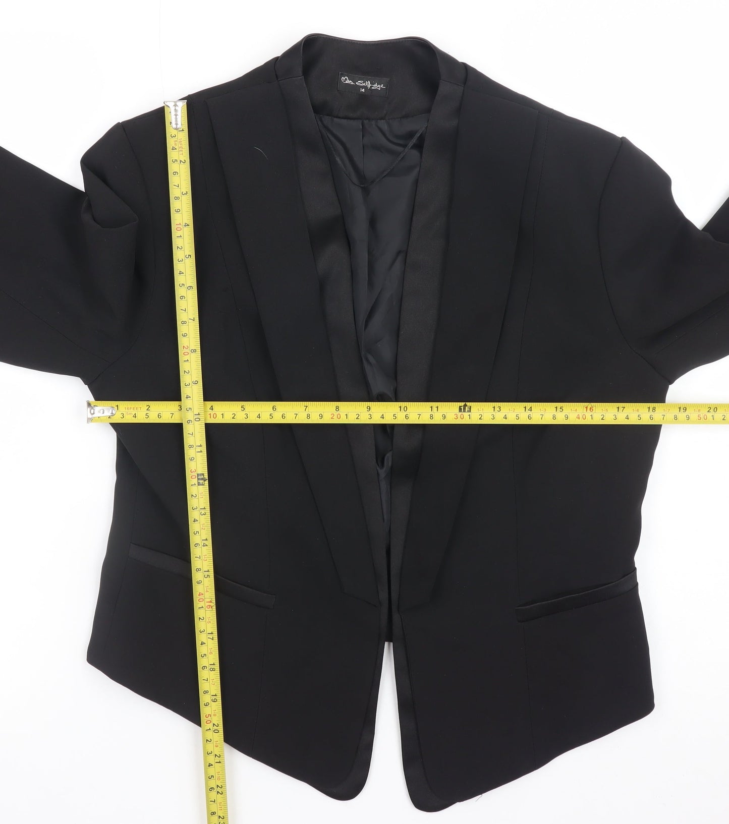 Miss Selfridge Women’s Black Blazer Size 14 Classic Workwear Jacket