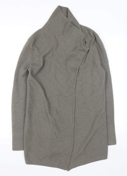Jigsaw Women’s Grey Wool High Neck Cardigan Size S