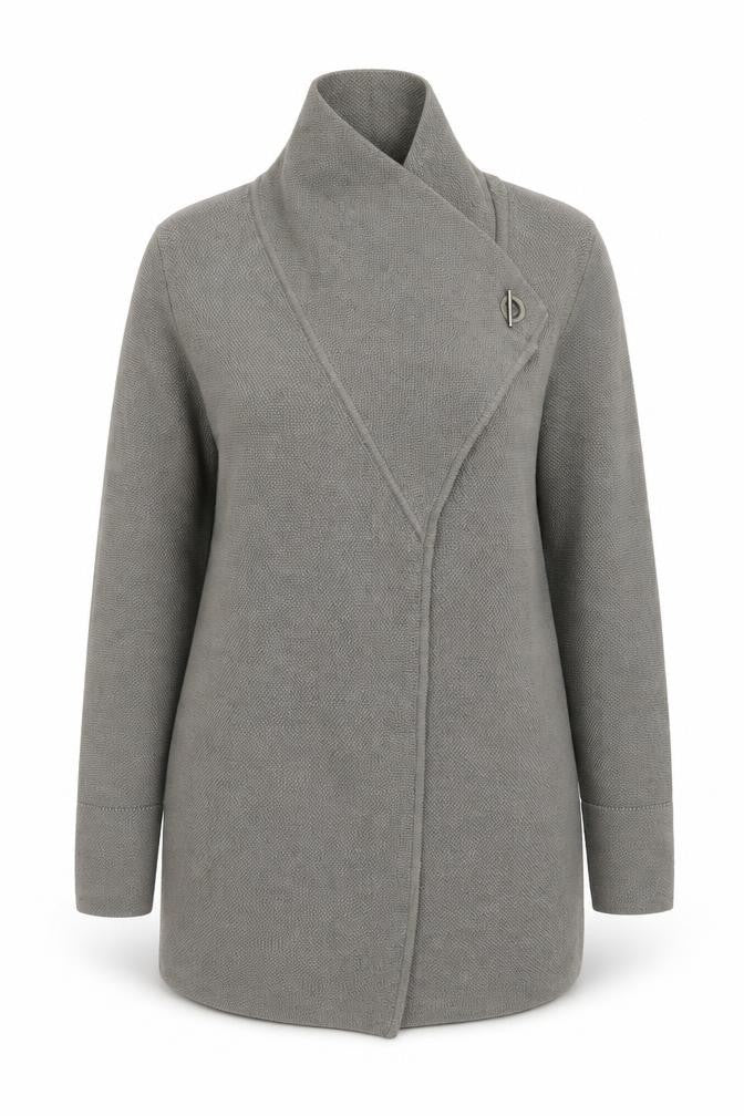 Jigsaw Women’s Grey Wool High Neck Cardigan Size S