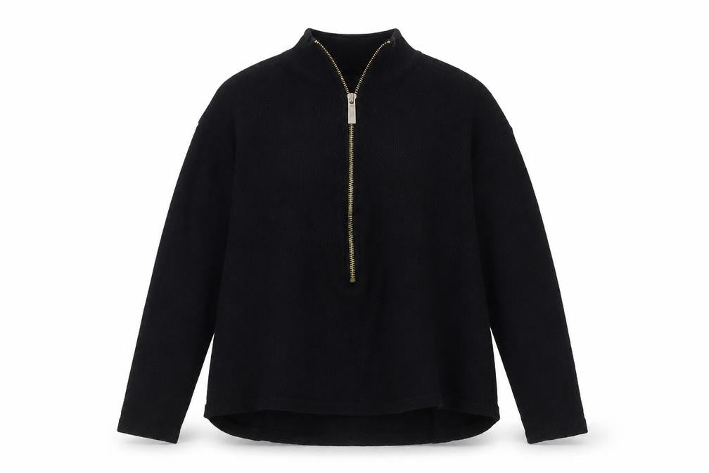 River Island Women's Black Size 8 1/2 Zip Knit Jumper