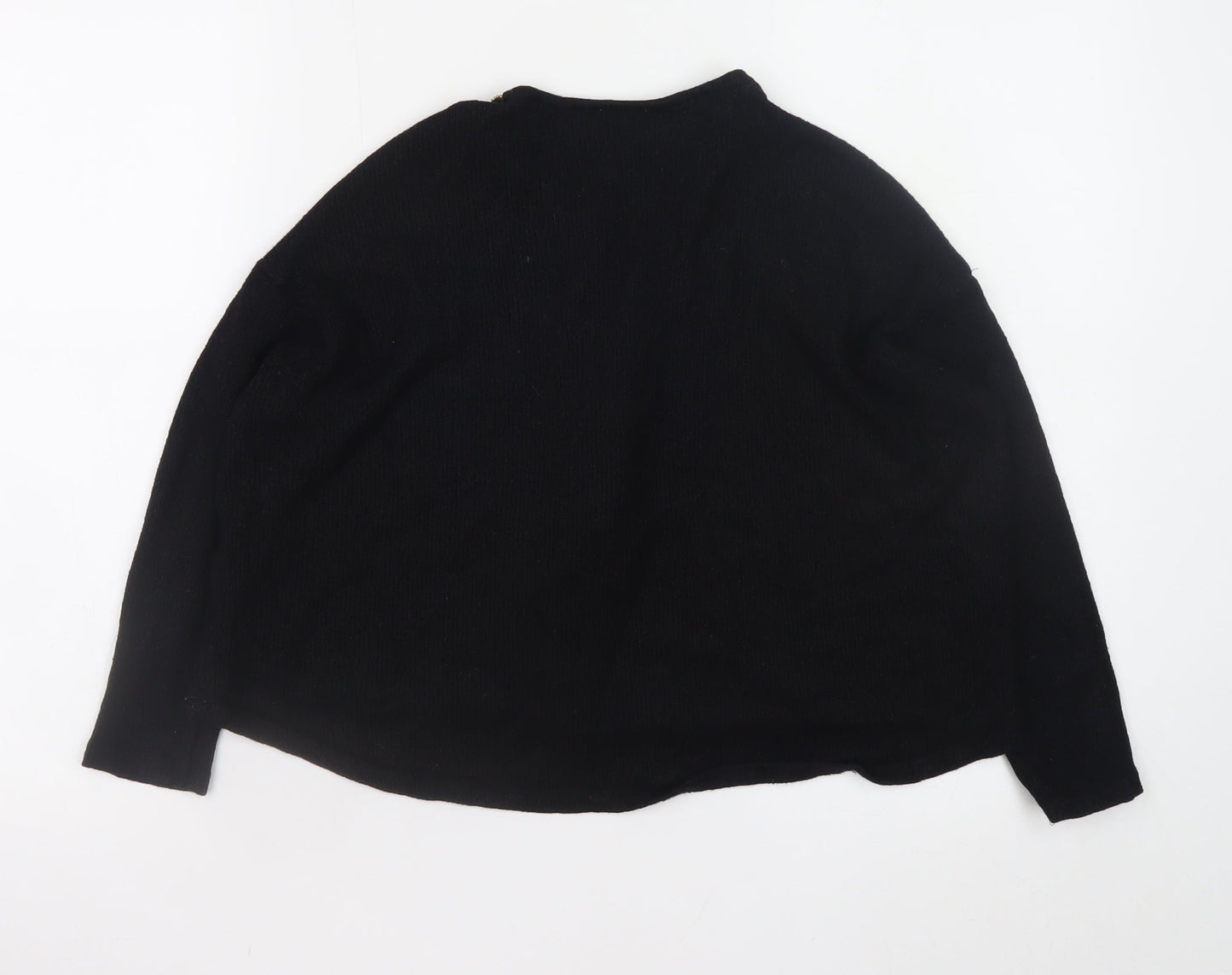 River Island Women's Black Size 8 1/2 Zip Knit Jumper