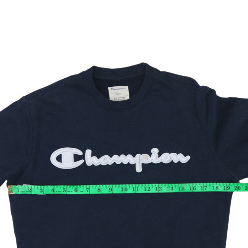 Champion Men's Blue Embroidered Logo Pullover Sweatshirt Size S