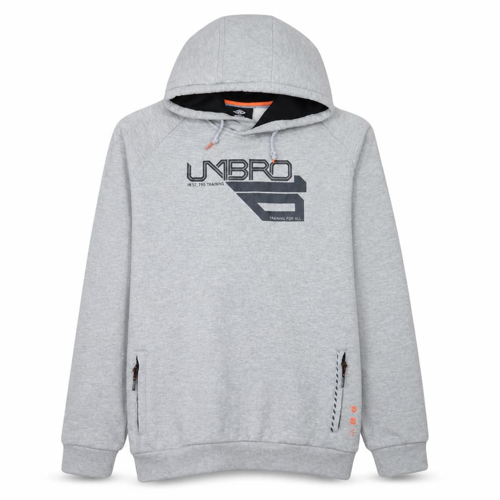 Umbro Boys Grey Hoodie Pullover Graphic Print Hooded Sweatshirt Size M