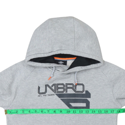 Umbro Boys Grey Hoodie Pullover Graphic Print Hooded Sweatshirt Size M
