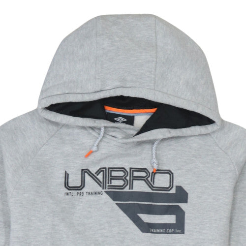 Umbro Boys Grey Hoodie Pullover Graphic Print Hooded Sweatshirt Size M