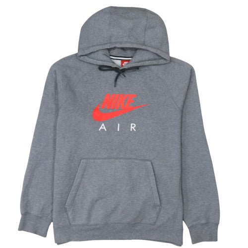 Nike Mens Grey Pullover Hoodie Medium with Logo Graphic