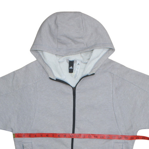 Adidas Mens Grey Full Zip Hoodie Size M Regular Fit