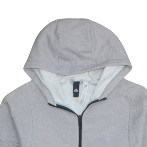 Adidas Mens Grey Full Zip Hoodie Size M Regular Fit