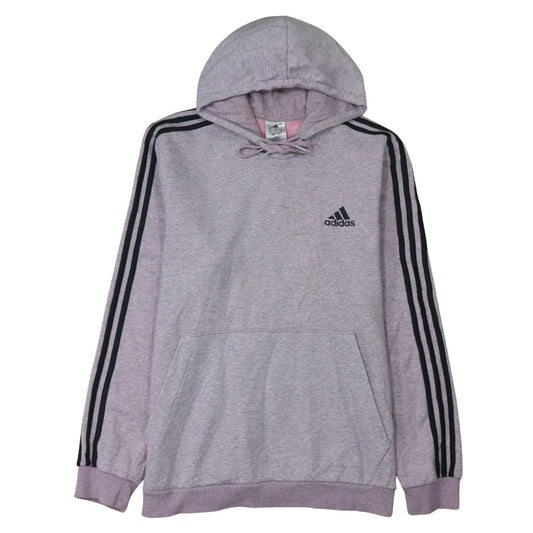 Adidas Women’s Grey Hooded Pullover Sweatshirt L Logo Hoodie