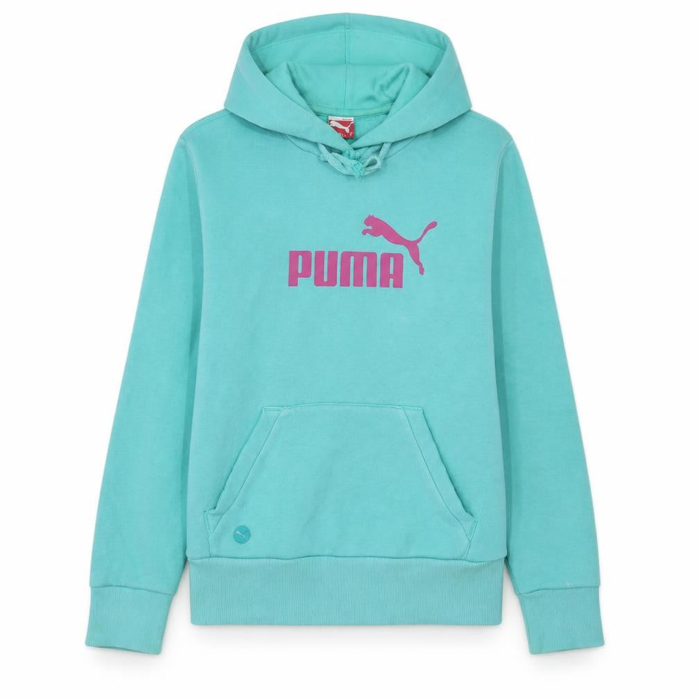 Puma Women’s Blue Pullover Hoodie Size 12 Cotton Blend Logo Design