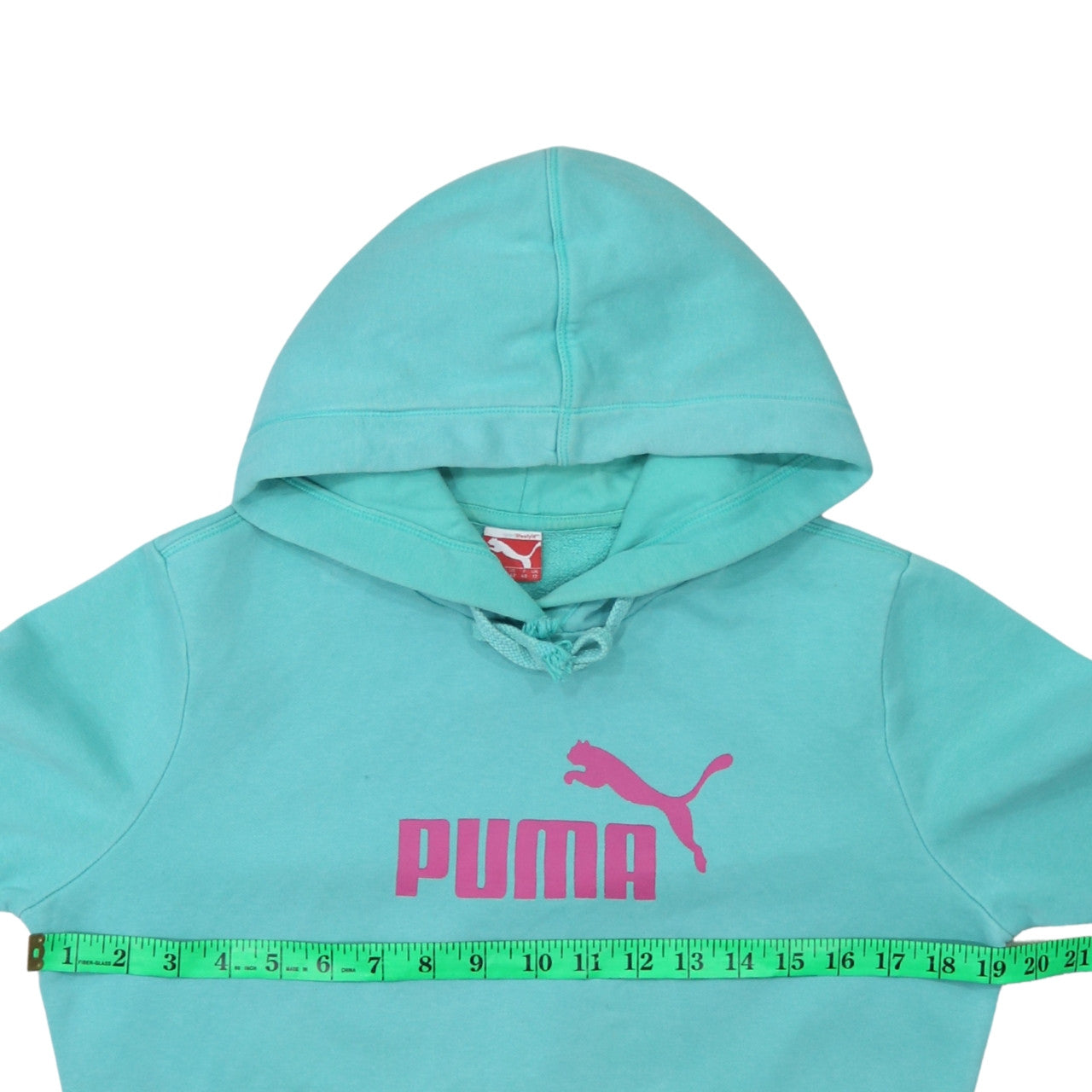 Puma Women’s Blue Pullover Hoodie Size 12 Cotton Blend Logo Design