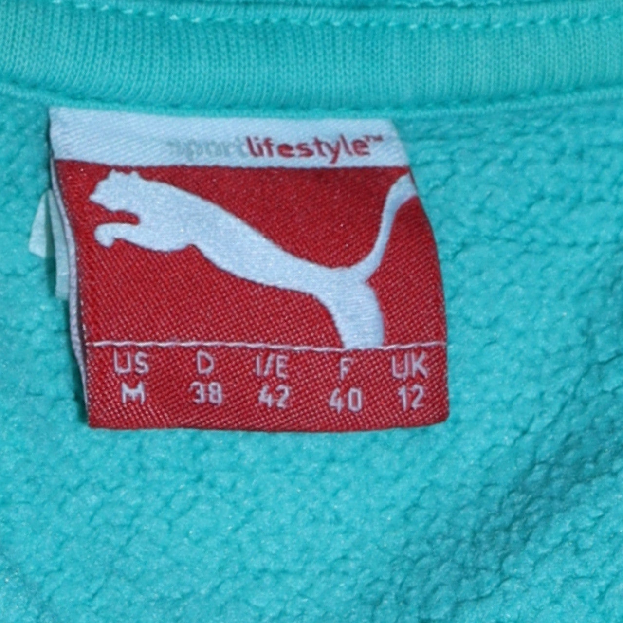 Puma Women’s Blue Pullover Hoodie Size 12 Cotton Blend Logo Design