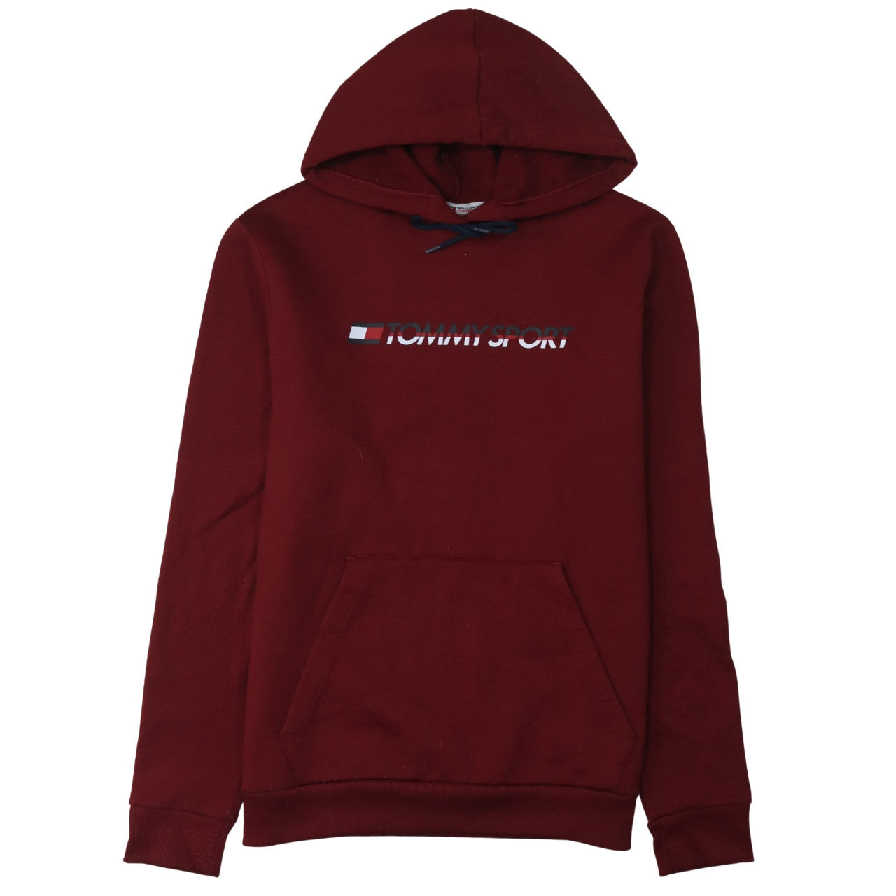 Tommy Sport Men's Red Pullover Hoodie Size L Graphic Logo Cotton Blend