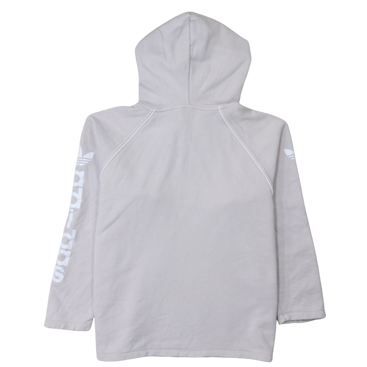 Adidas Womens Grey Pullover Hoodie UK 6 XS Long Sleeve Logo Cotton