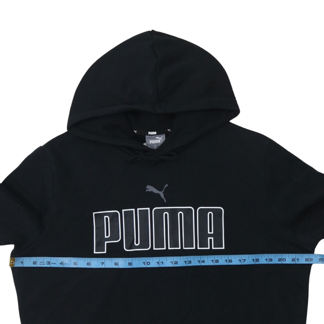 Puma Men's Black Pullover Hoodie M Graphic Logo Fleece Sweatshirt