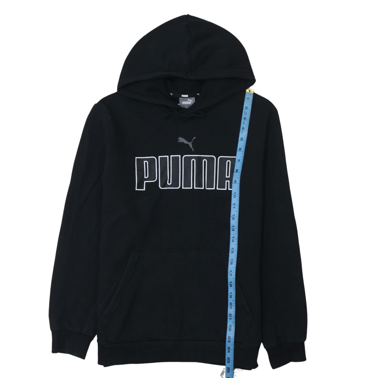 Puma Men's Black Pullover Hoodie M Graphic Logo Fleece Sweatshirt
