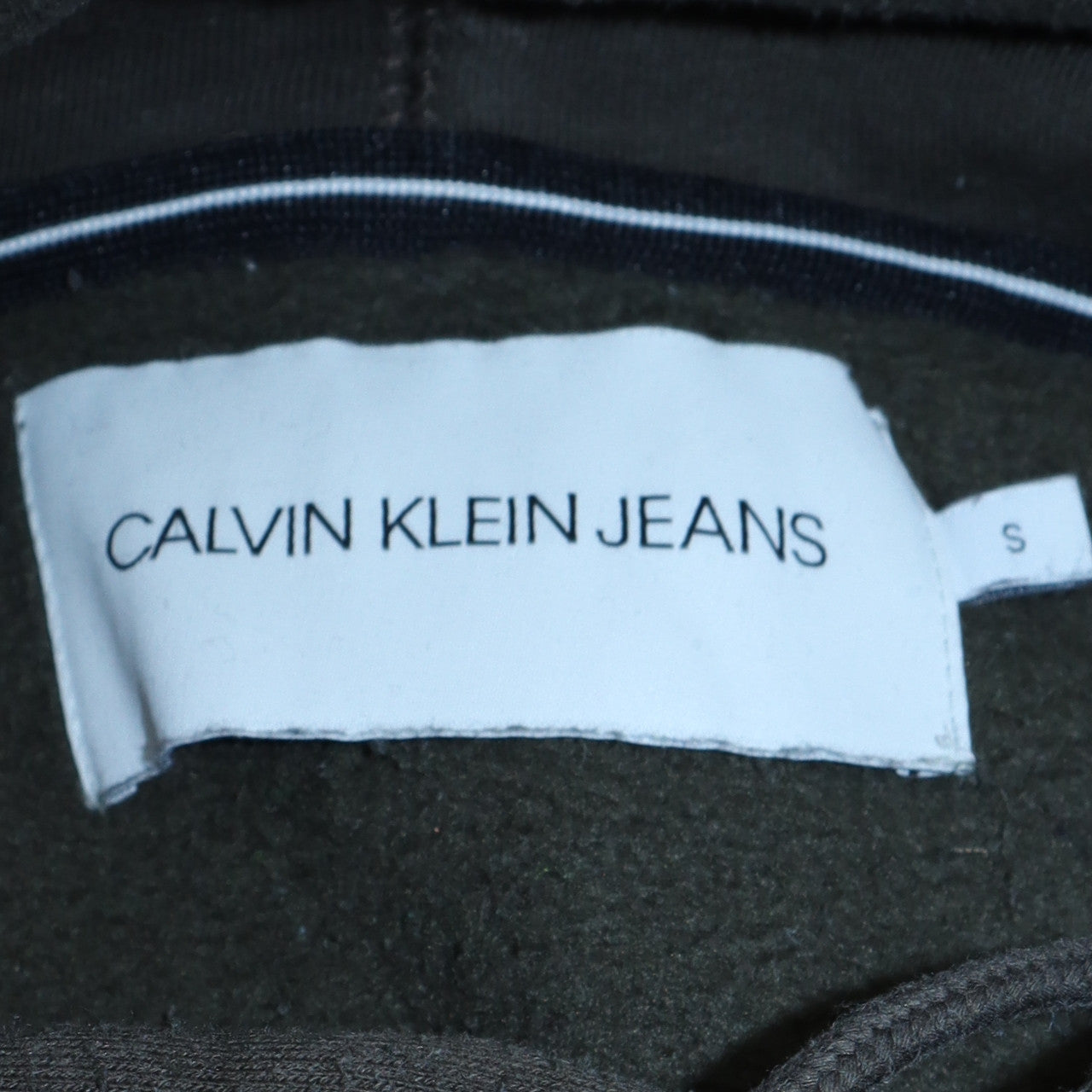 Calvin Klein Jeans Men's Brown Pullover Hoodie S Regular Fit Logo Fleece