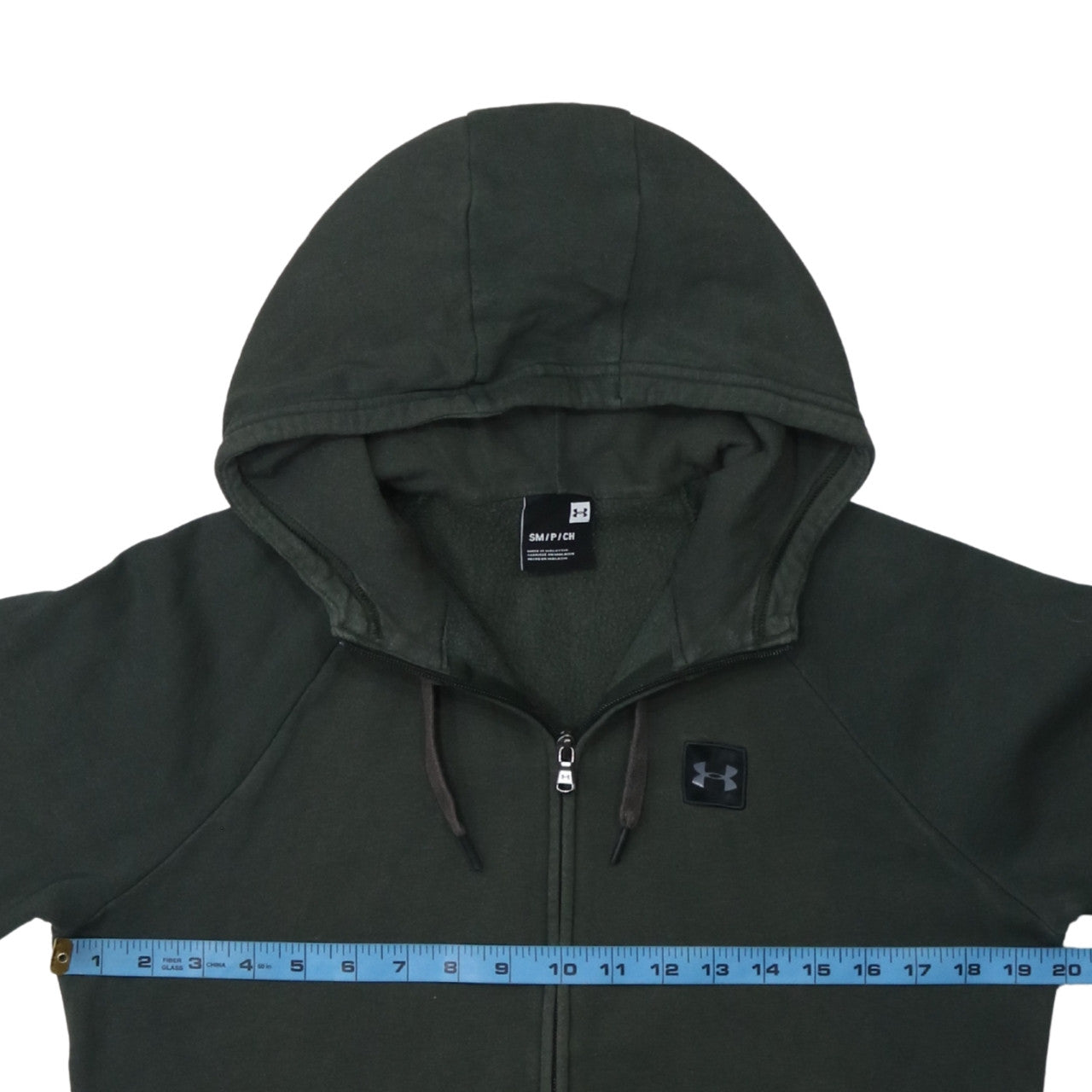 Under Armour Men's Green Small Full Zip Hoodie Cotton Blend