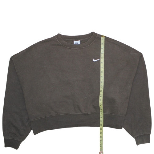 Nike Womens Brown Crew Neck Pullover Sweatshirt Size M