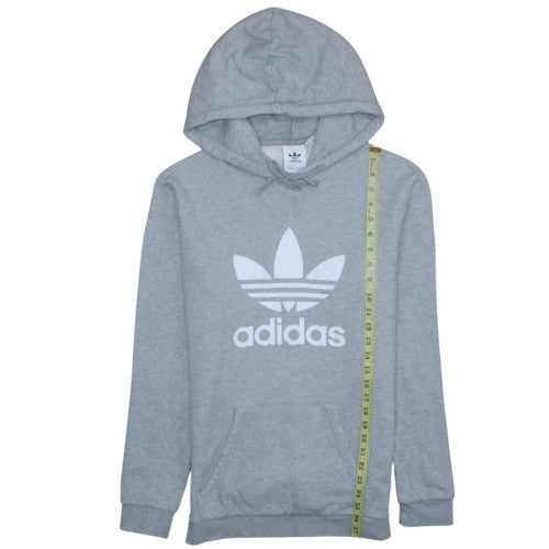 Adidas Men's Grey Hooded Pullover Sweatshirt M Classic Logo