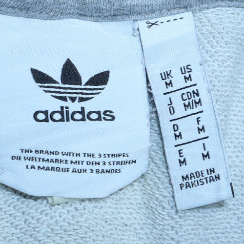 Adidas Men's Grey Hooded Pullover Sweatshirt M Classic Logo