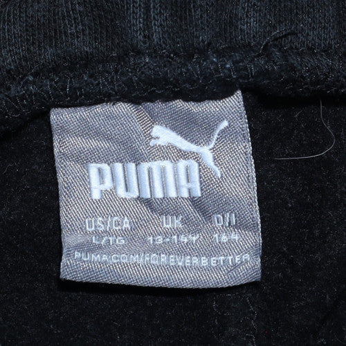 Puma Boys Black Jogger Trousers 13-14 Years Elastic Waist Sportswear