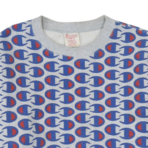Champion Men's Grey Logo Reverse Weave Sweatshirt Size L Pullover