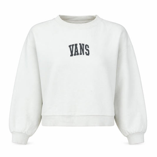 Vans Womens White Medium Pullover Sweatshirt Cotton Logo Casual