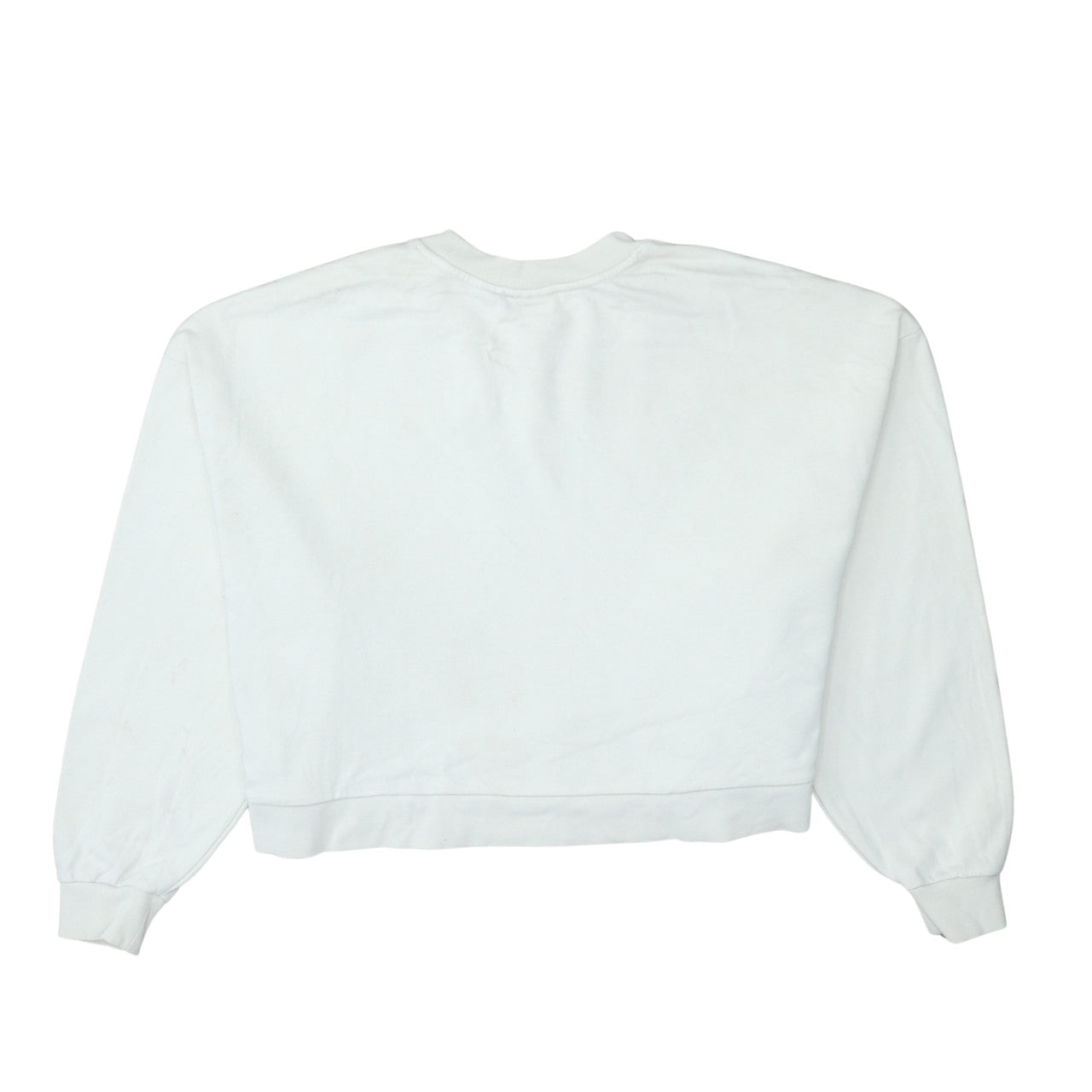 Vans Womens White Medium Pullover Sweatshirt Cotton Logo Casual