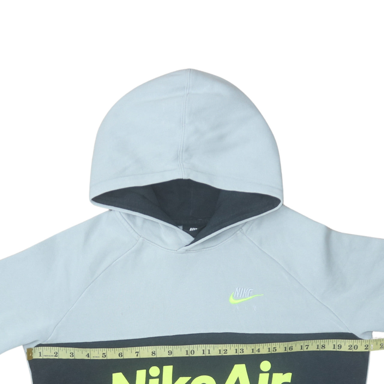 Nike Boys Grey Colourblock Pullover Hoodie XL Fleece Logo Print